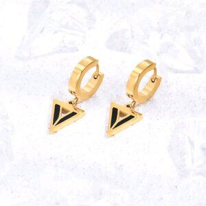 18k Gold Plated Hoop earrings geometric design